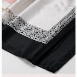 Blush Chain Border Satin-feel Scarf (60cm x 60cm) - Image 2