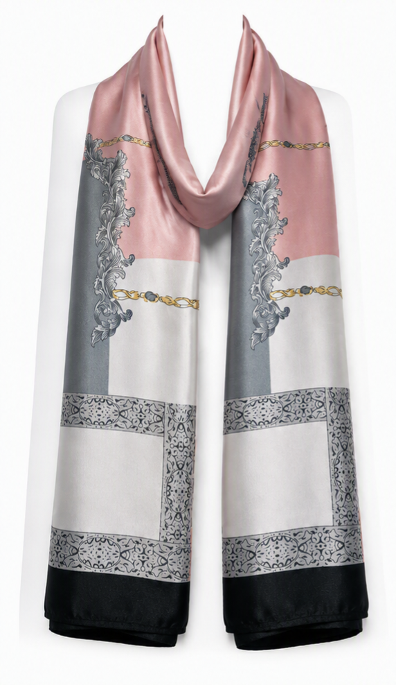 Blush Chain Satin Scarf