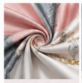 Blush Chain Border Satin-feel Scarf (60cm x 60cm) - Image 4